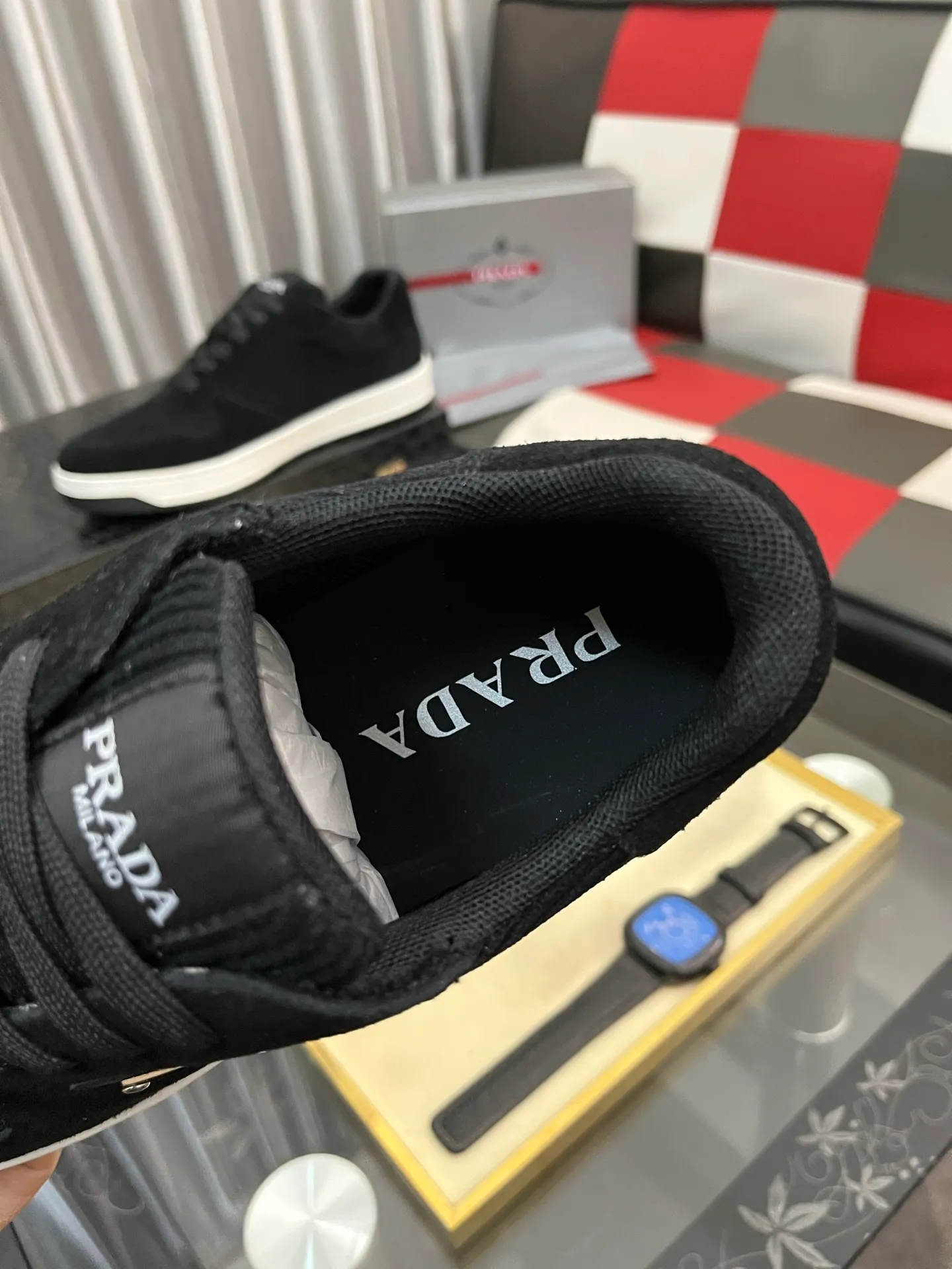 Men's shoes 💰380⌚️⌚️【PRADA】Prada casual shoes, originally developed 1:1, made of high-mercerized cowhide with imported cowhide, silk sheepskin lining, rubber outsole, comfortable and soft on the foot, size: 38-444️⃣Colors available